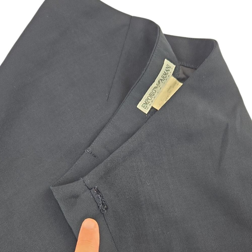 Emporio Armani | Vintage Navy Blue Lightweight Wool Mini Skirt | 28 waist - Picture 7 of 7